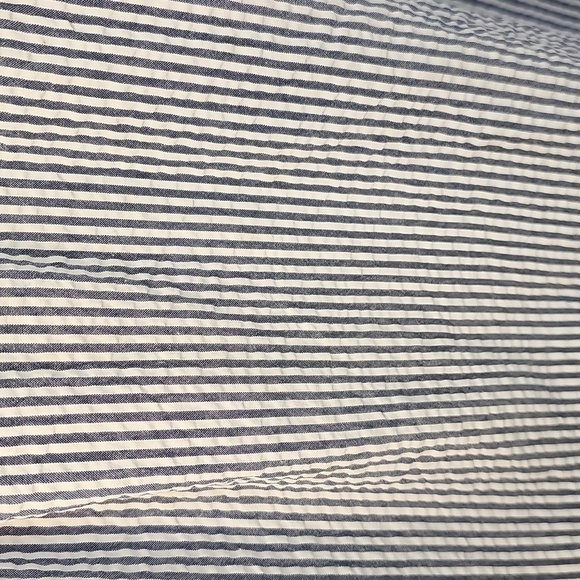 Lands' End Blue & White Seersucker Pinstriped Nautical Lined Dress wSide Pockets - Picture 10 of 15